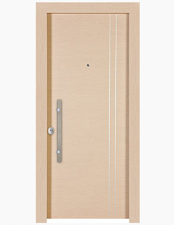 Θωρακισμένη Πόρτα Ασφαλείας Με Επένδυση CPL Laminate με σχέδιο inox LS114