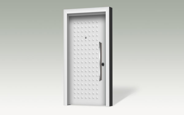 Θωρακισμένη πόρτα με επένδυση αλουμινίου AL104